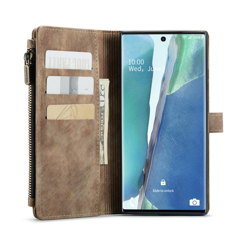 For Samsung Galaxy Note20 Ultra CaseMe-C30 PU + TPU Multifunctional Horizontal Flip Leather Case with Holder & Card Slot & Wallet & Zipper Pocket(Brown) - free shipping - PMC Jewellery - Order now!