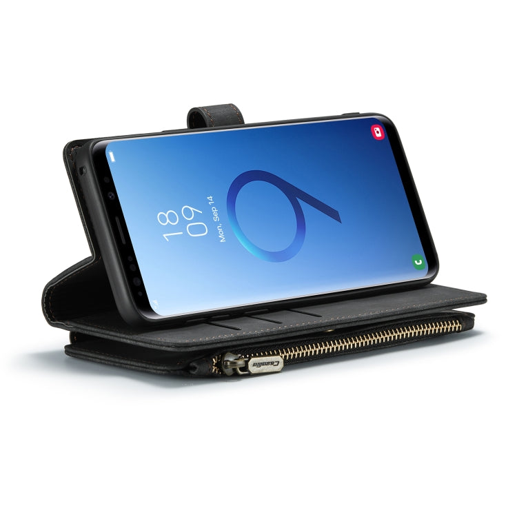 For Samsung Galaxy S9+ CaseMe-C30 PU + TPU Multifunctional Horizontal Flip Leather Case with Holder & Card Slot & Wallet & Zipper Pocket(Black) - free shipping - PMC Jewellery - Order now!