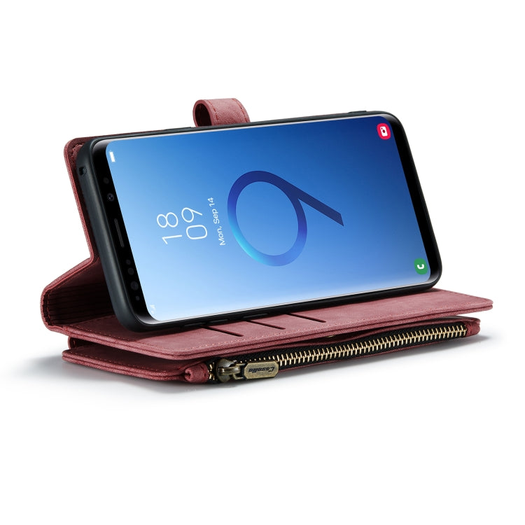 For Samsung Galaxy S9+ CaseMe-C30 PU + TPU Multifunctional Horizontal Flip Leather Case with Holder & Card Slot & Wallet & Zipper Pocket(Red) - free shipping - PMC Jewellery - Order now!