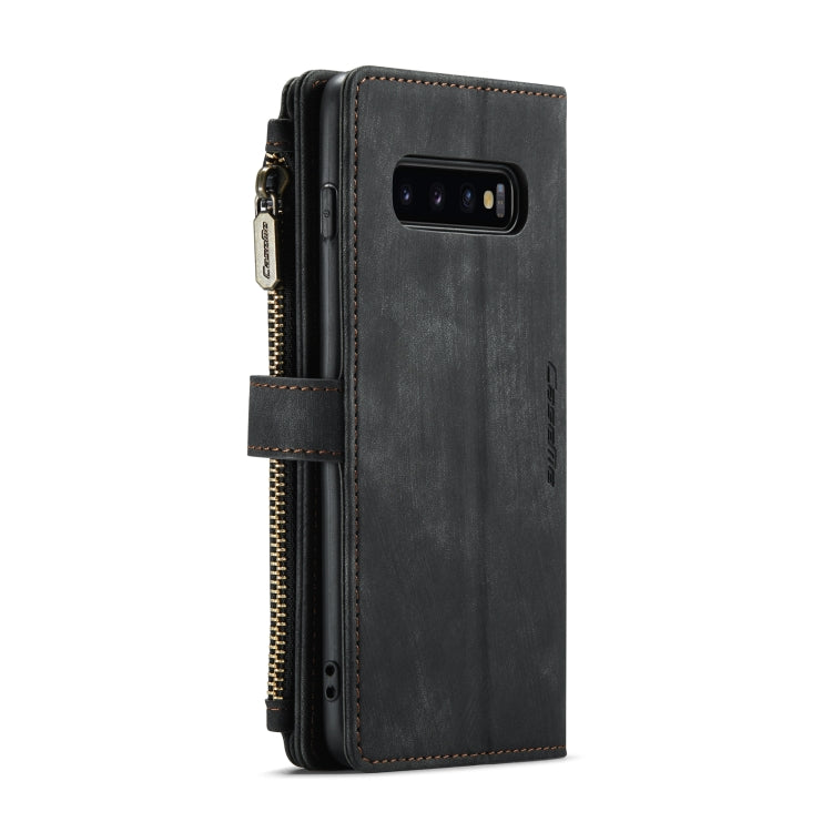 For Samsung Galaxy S10 CaseMe-C30 PU + TPU Multifunctional Horizontal Flip Leather Case with Holder & Card Slot & Wallet & Zipper Pocket(Black) - free shipping - PMC Jewellery - Order now!