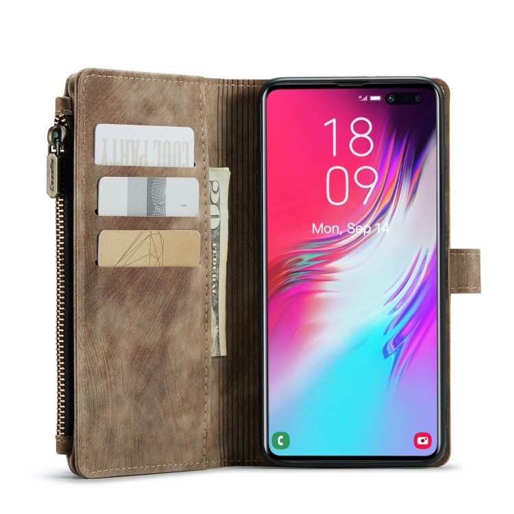For Samsung Galaxy S10+ CaseMe-C30 PU + TPU Multifunctional Horizontal Flip Leather Case with Holder & Card Slot & Wallet & Zipper Pocket(Brown) - free shipping - PMC Jewellery - Order now!