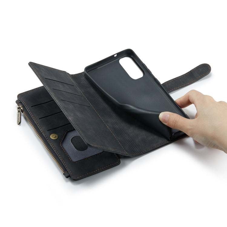 For Samsung Galaxy S20 5G CaseMe-C30 PU + TPU Multifunctional Horizontal Flip Leather Case with Holder & Card Slot & Wallet & Zipper Pocket(Black) - Galaxy Phone Cases by CaseMe | Online Shopping South Africa | PMC Jewellery | Buy Now Pay Later Mobicred