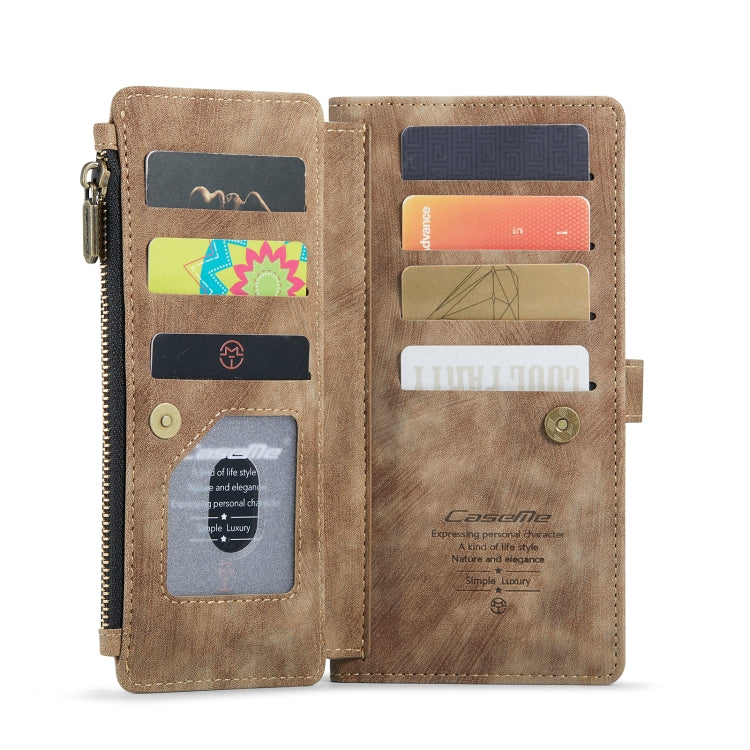 For Samsung Galaxy S20 5G CaseMe-C30 PU + TPU Multifunctional Horizontal Flip Leather Case with Holder & Card Slot & Wallet & Zipper Pocket(Brown) - free shipping - PMC Jewellery - Order now!
