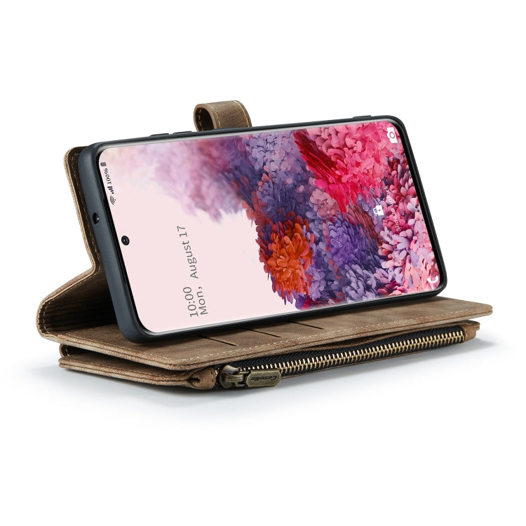 For Samsung Galaxy S20 5G CaseMe-C30 PU + TPU Multifunctional Horizontal Flip Leather Case with Holder & Card Slot & Wallet & Zipper Pocket(Brown) - free shipping - PMC Jewellery - Order now!