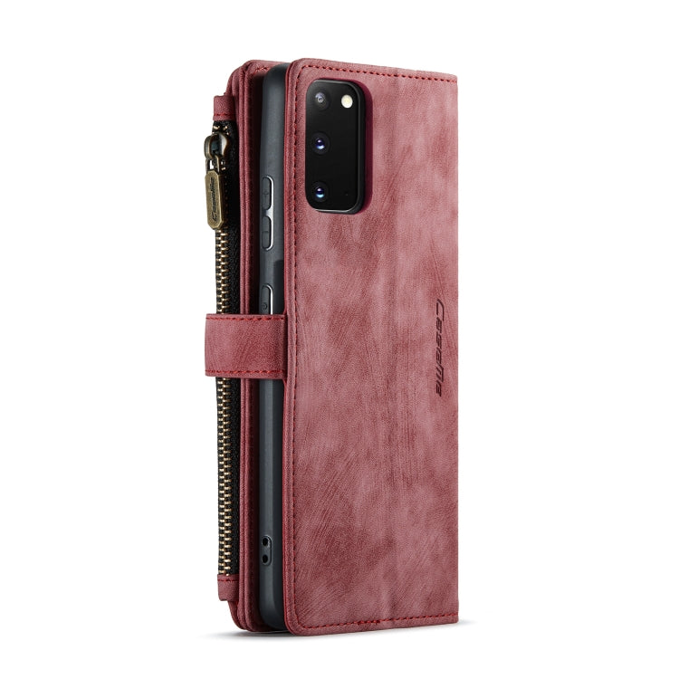 For Samsung Galaxy S20 5G CaseMe-C30 PU + TPU Multifunctional Horizontal Flip Leather Case with Holder & Card Slot & Wallet & Zipper Pocket(Red) - free shipping - PMC TechLife - Order now!
