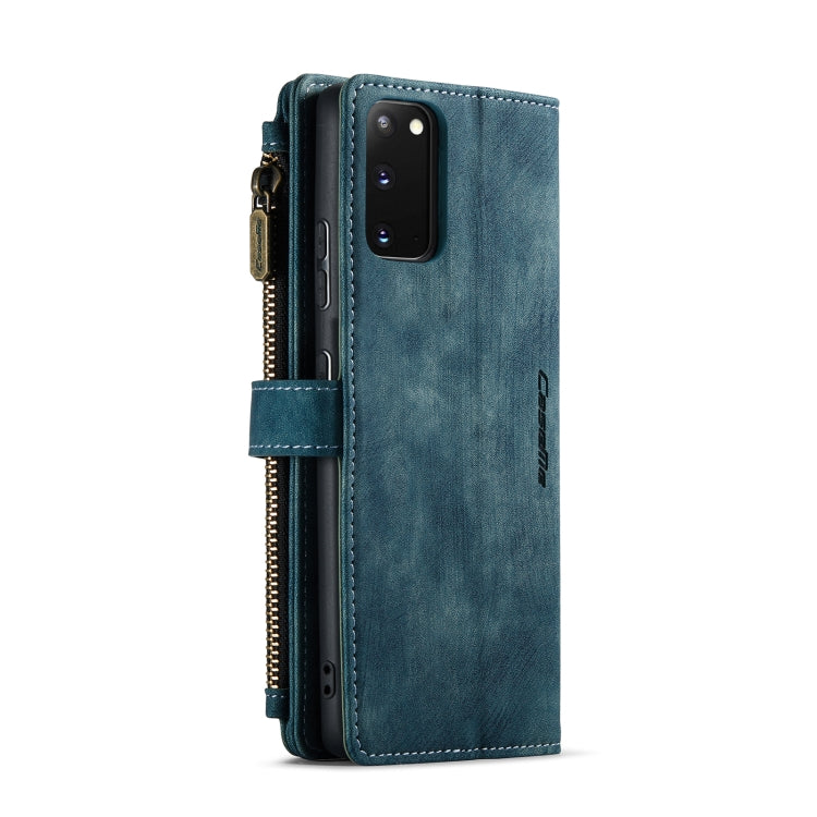 For Samsung Galaxy S20 5G CaseMe-C30 PU + TPU Multifunctional Horizontal Flip Leather Case with Holder & Card Slot & Wallet & Zipper Pocket(Blue) - Galaxy Phone Cases by CaseMe | Online Shopping South Africa | PMC Jewellery | Buy Now Pay Later Mobicred