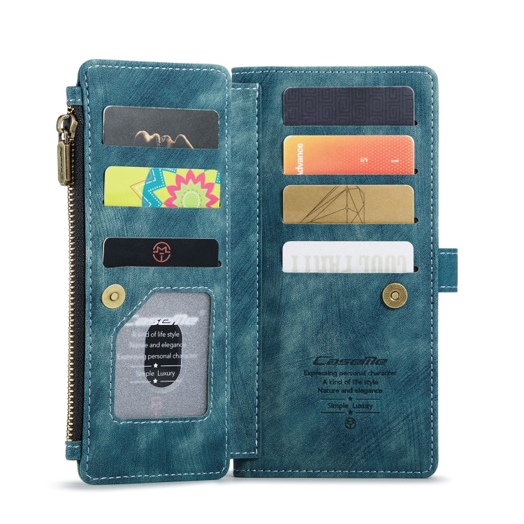 For Samsung Galaxy S20 5G CaseMe-C30 PU + TPU Multifunctional Horizontal Flip Leather Case with Holder & Card Slot & Wallet & Zipper Pocket(Blue) - Galaxy Phone Cases by CaseMe | Online Shopping South Africa | PMC Jewellery | Buy Now Pay Later Mobicred