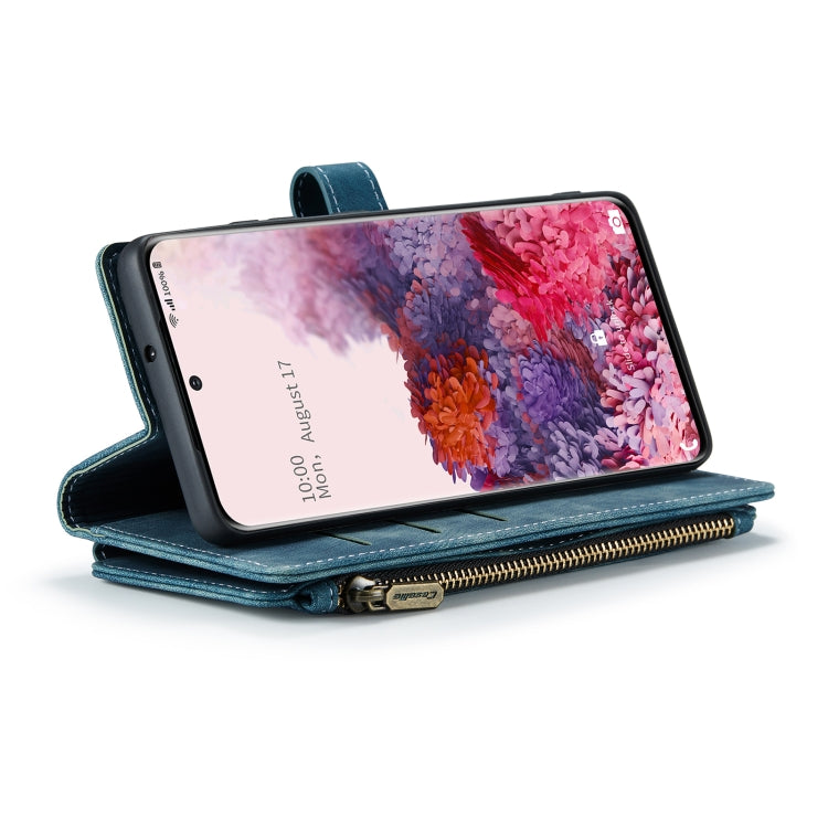 For Samsung Galaxy S20 5G CaseMe-C30 PU + TPU Multifunctional Horizontal Flip Leather Case with Holder & Card Slot & Wallet & Zipper Pocket(Blue) - Galaxy Phone Cases by CaseMe | Online Shopping South Africa | PMC Jewellery | Buy Now Pay Later Mobicred