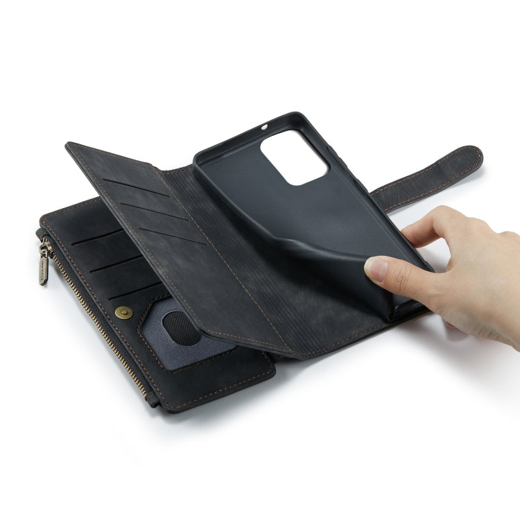For Samsung Galaxy S20 Ultra 5G CaseMe-C30 PU + TPU Multifunctional Horizontal Flip Leather Case with Holder & Card Slot & Wallet & Zipper Pocket(Black) - free shipping - PMC Jewellery - Order now!