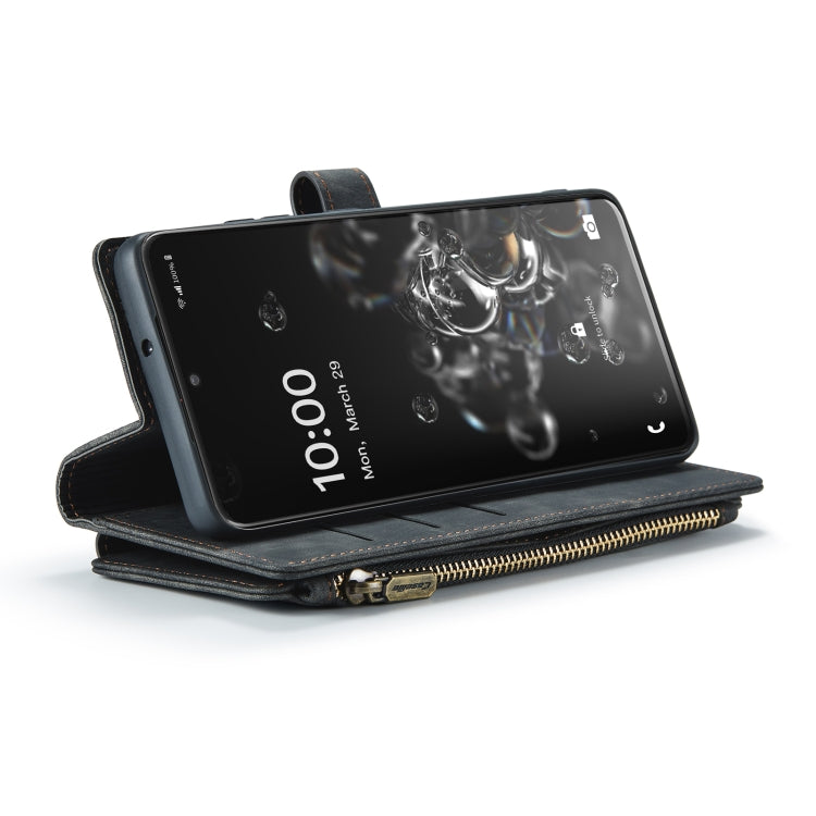 For Samsung Galaxy S20 Ultra 5G CaseMe-C30 PU + TPU Multifunctional Horizontal Flip Leather Case with Holder & Card Slot & Wallet & Zipper Pocket(Black) - free shipping - PMC Jewellery - Order now!