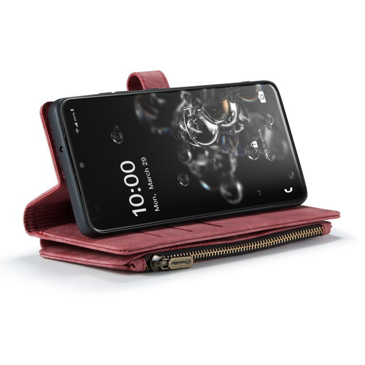 For Samsung Galaxy S20 Ultra 5G CaseMe-C30 PU + TPU Multifunctional Horizontal Flip Leather Case with Holder & Card Slot & Wallet & Zipper Pocket(Red) - free shipping - PMC Jewellery - Order now!