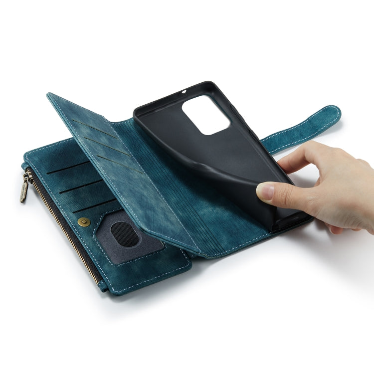 For Samsung Galaxy S20 Ultra 5G CaseMe-C30 PU + TPU Multifunctional Horizontal Flip Leather Case with Holder & Card Slot & Wallet & Zipper Pocket(Blue) - free shipping - PMC Jewellery - Order now!