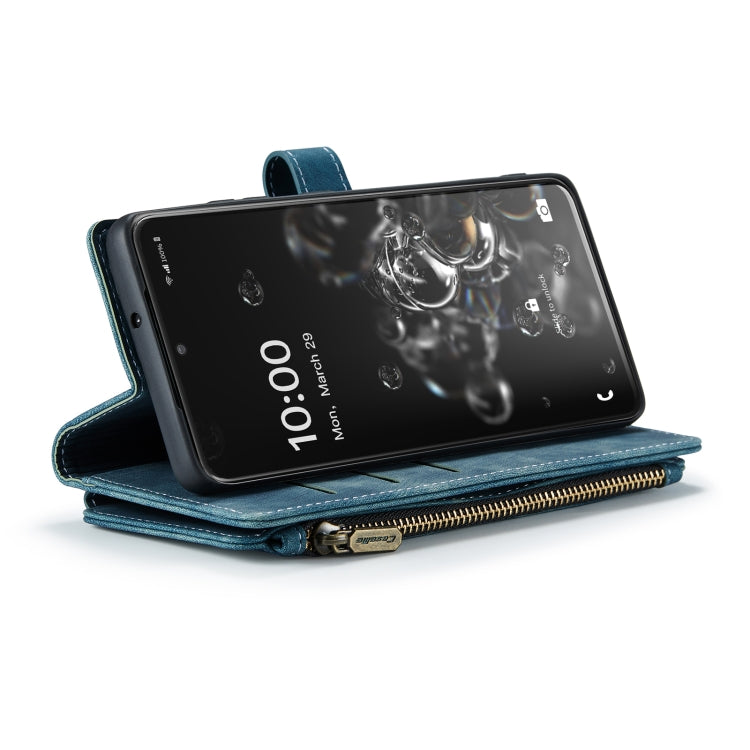 For Samsung Galaxy S20 Ultra 5G CaseMe-C30 PU + TPU Multifunctional Horizontal Flip Leather Case with Holder & Card Slot & Wallet & Zipper Pocket(Blue) - free shipping - PMC Jewellery - Order now!