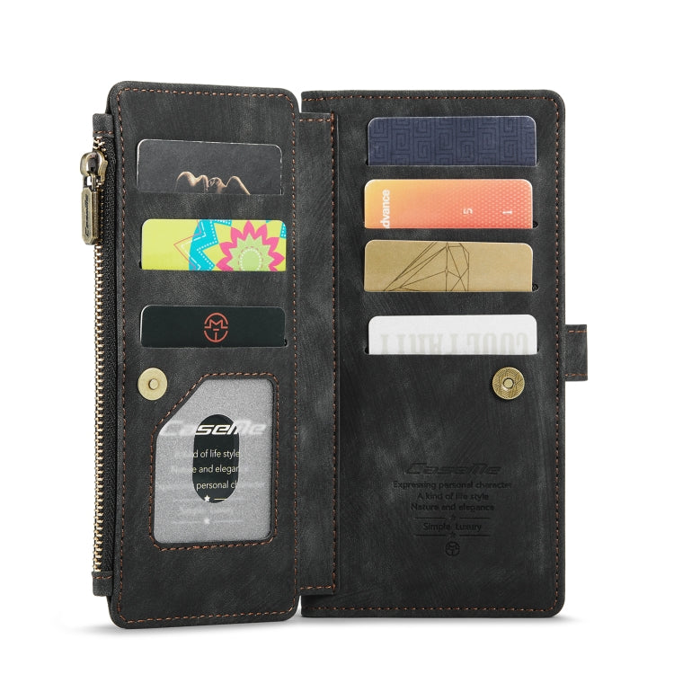 For Samsung Galaxy S21 5G CaseMe-C30 PU + TPU Multifunctional Horizontal Flip Leather Case with Holder & Card Slot & Wallet & Zipper Pocket(Black) - free shipping - PMC Jewellery - Order now!
