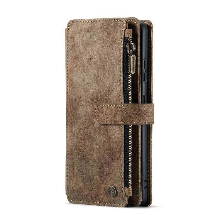 For Samsung Galaxy S21 5G CaseMe-C30 PU + TPU Multifunctional Horizontal Flip Leather Case with Holder & Card Slot & Wallet & Zipper Pocket(Brown) - free shipping - PMC Jewellery - Order now!