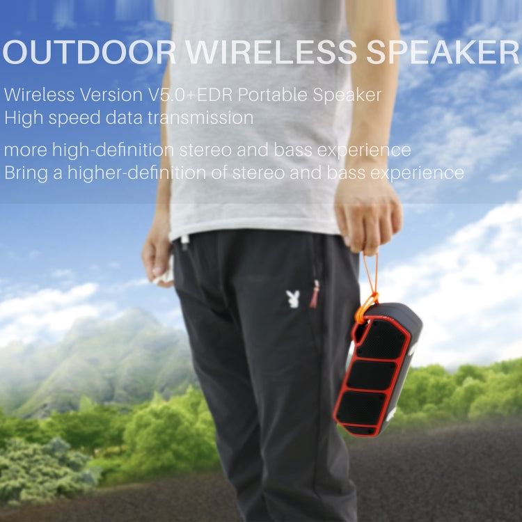 NewRixing NR-5011 Outdoor Portable Bluetooth Speakerr, Support Hands-free Call / TF Card / FM / U Disk(Orange) - free shipping - PMC Jewellery - Order now!