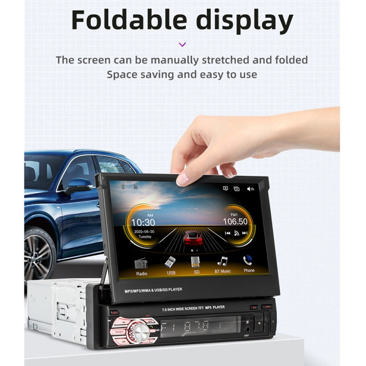 9601C HD 7 inch Universal Car Manually Retractable Screen MP5 Player with Carplay, Support FM & Bluetooth & TF Card - Car MP3 & MP4 & MP5 by PMC TechLife | Online Shopping South Africa | PMC TechLife | Buy Now Pay Later Mobicred