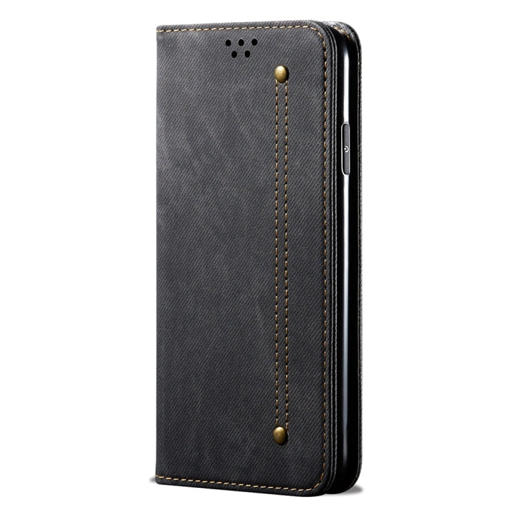 For OPPO Reno 2 Denim Texture Casual Style Horizontal Flip Leather Case with Holder & Card Slots & Wallet(Black) - OPPO Cases by PMC TechLife | Online Shopping South Africa | PMC TechLife | Buy Now Pay Later Mobicred