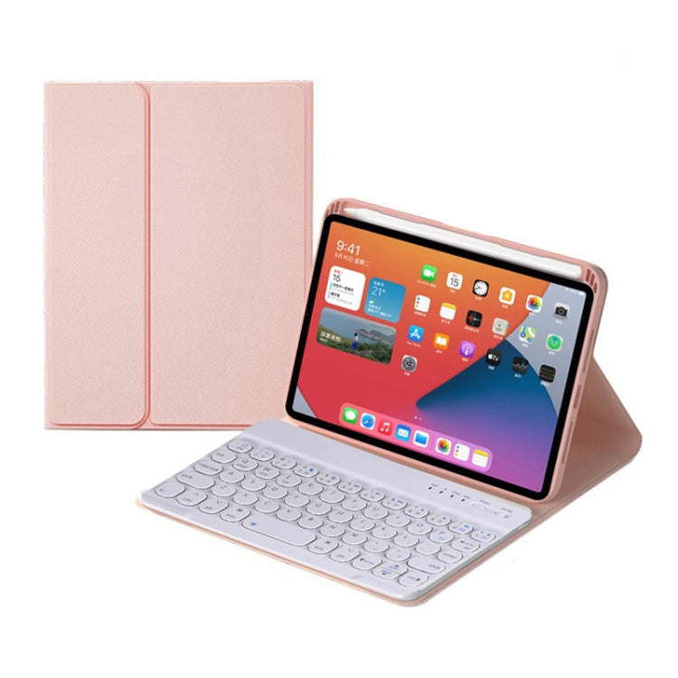 HY006 Round Keys Detachable Bluetooth Keyboard Leather Tablet Case with Holder for iPad mini 6(Pink) - For iPad mini by PMC TechLife | Online Shopping South Africa | PMC TechLife