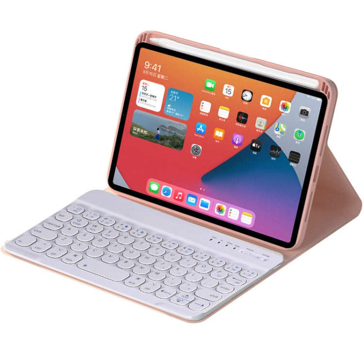 HY006 Round Keys Detachable Bluetooth Keyboard Leather Tablet Case with Holder for iPad mini 6(Pink) - For iPad mini by PMC TechLife | Online Shopping South Africa | PMC TechLife