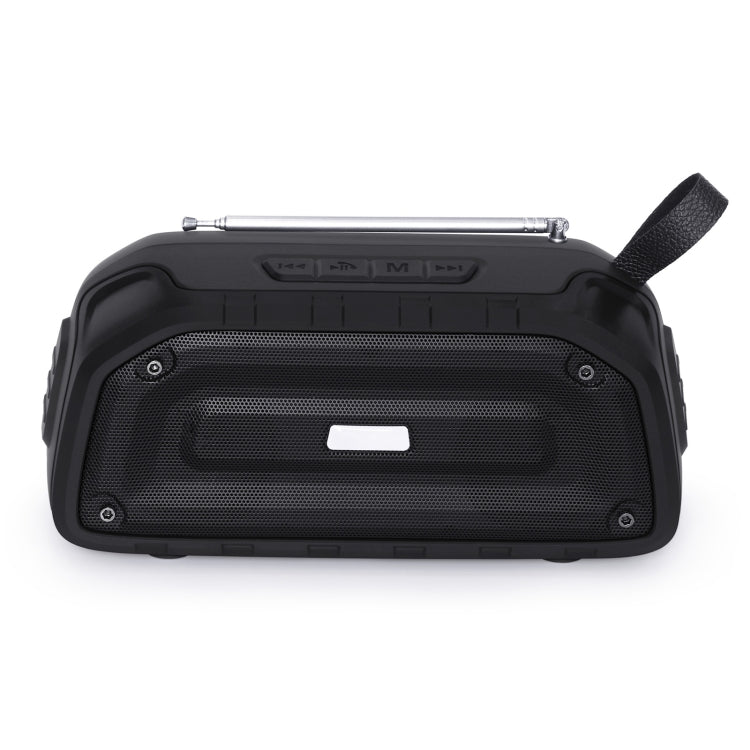 New Rixing NR-906FM TWS Waterproof Bluetooth Speaker Support Hands-free Call / FM with Handle & Antenna(Black) - free shipping - PMC Jewellery - Order now!