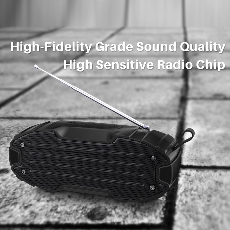 New Rixing NR-907FM TWS Outdoor Bluetooth Speaker Support Hands-free Call / FM with Handle & Antenna(Blue) - free shipping - PMC Jewellery - Order now!