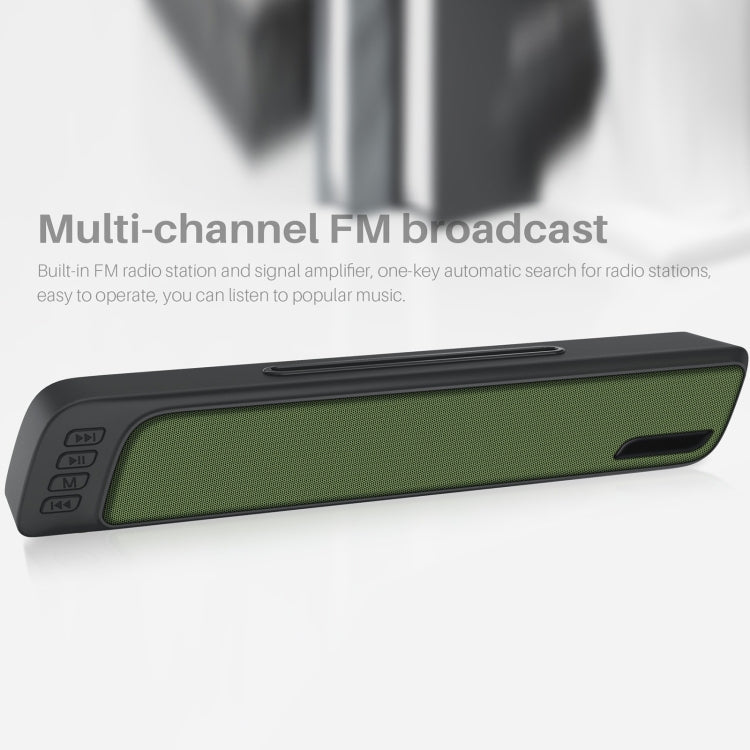 NewRixing NR-7018 Outdoor Portable Bluetooth Speaker with Phone Holder, Support Hands-free Call / TF Card / FM / U Disk(Green) - free shipping - PMC Jewellery - Order now!