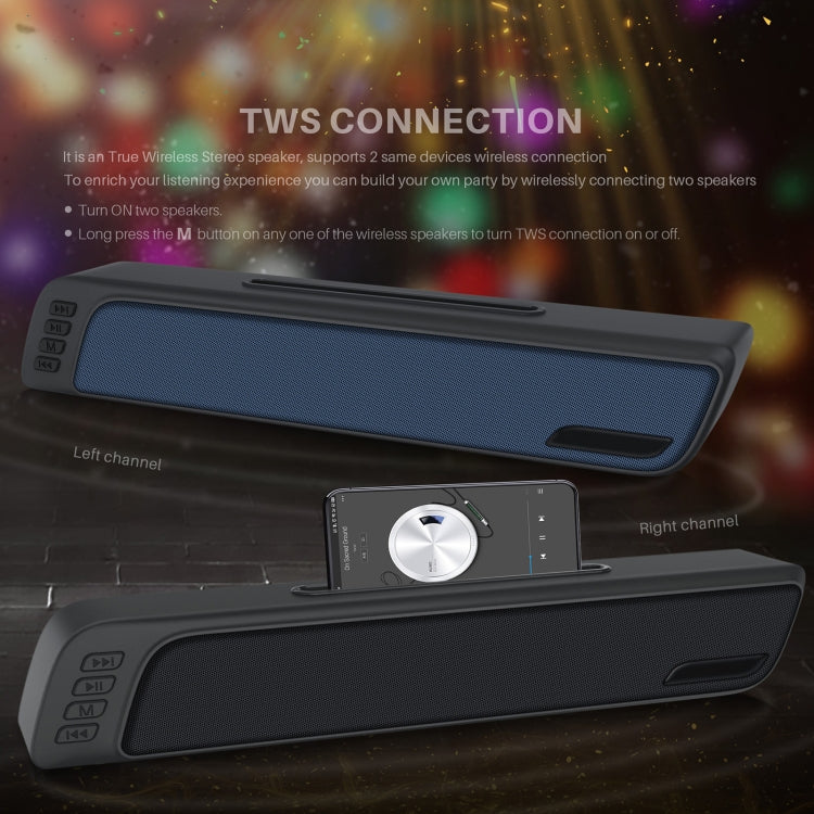 NewRixing NR-7018 Outdoor Portable Bluetooth Speaker with Phone Holder, Support Hands-free Call / TF Card / FM / U Disk(Black) - free shipping - PMC Jewellery - Order now!