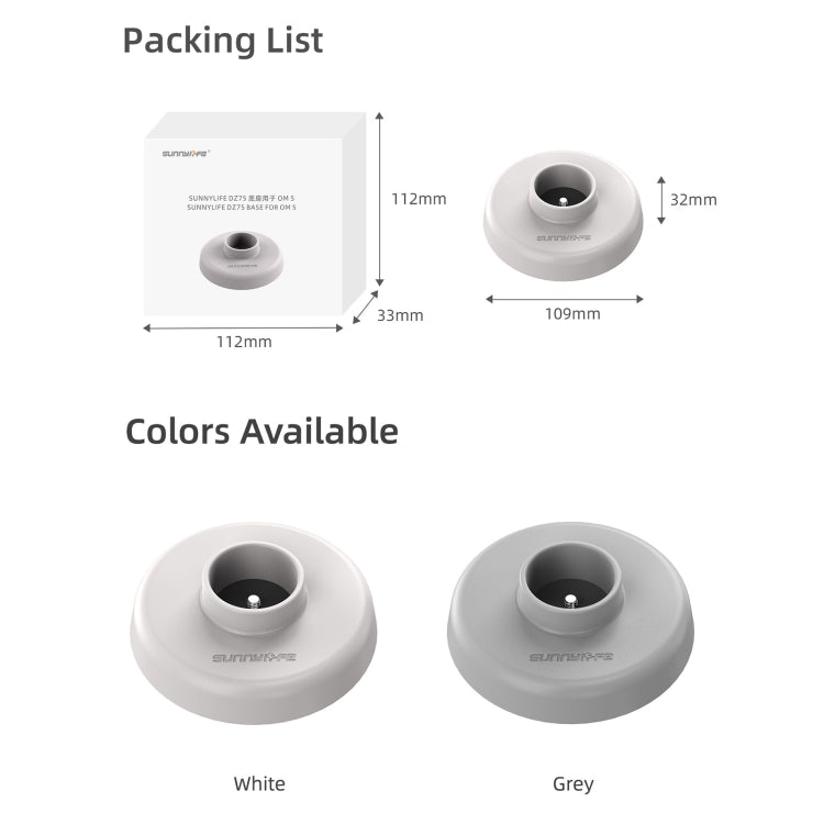 Sunnylife DZ75 Mobile Phone Gimbal Desktop Fixed Stand Base for DJI OM 5(White) -  by Sunnylife | Online Shopping South Africa | PMC TechLife | Buy Now Pay Later Mobicred