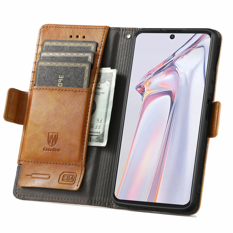 For Blackview A100 CaseNeo Business Splicing Dual Magnetic Buckle Horizontal Flip PU Leather Case with Holder & Card Slots & Wallet(Khaki) - More Brand by PMC TechLife | Online Shopping South Africa | PMC TechLife | Buy Now Pay Later Mobicred