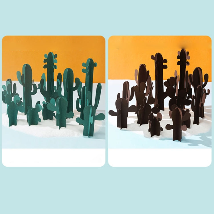 12 in 1 Miniature Beach Paper Cut Cactus Sandy Beach Landscape Decoration Photography Props(Green) - Paper Cut Props by PMC TechLife | Online Shopping South Africa | PMC TechLife | Buy Now Pay Later Mobicred