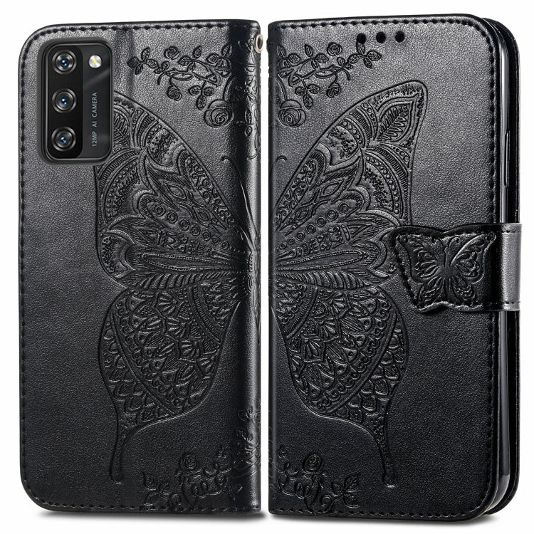 For Blackview A100 Butterfly Love Flower Embossed Horizontal Flip Leather Case with Holder & Card Slots & Wallet & Lanyard(Black) - More Brand by PMC TechLife | Online Shopping South Africa | PMC TechLife