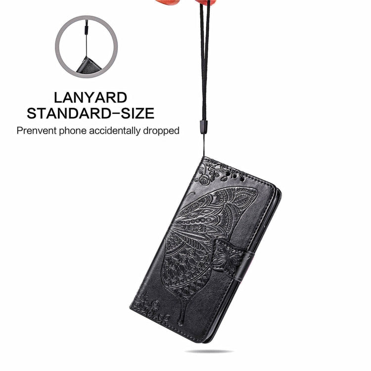 For Blackview A100 Butterfly Love Flower Embossed Horizontal Flip Leather Case with Holder & Card Slots & Wallet & Lanyard(Black) - More Brand by PMC TechLife | Online Shopping South Africa | PMC TechLife