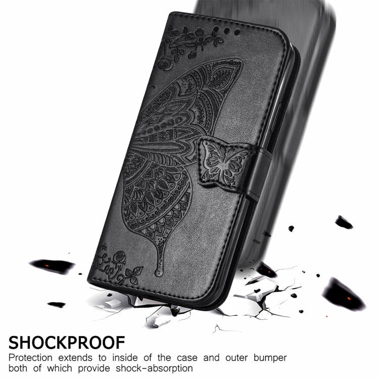 For Blackview A100 Butterfly Love Flower Embossed Horizontal Flip Leather Case with Holder & Card Slots & Wallet & Lanyard(Black) - More Brand by PMC TechLife | Online Shopping South Africa | PMC TechLife