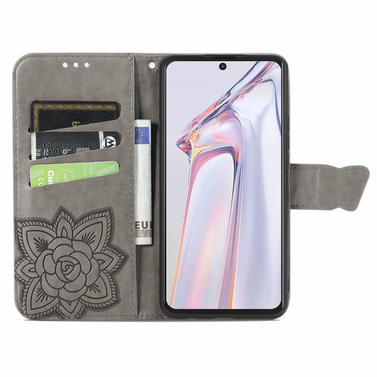 For Blackview A100 Butterfly Love Flower Embossed Horizontal Flip Leather Case with Holder & Card Slots & Wallet & Lanyard(Gray) - More Brand by PMC TechLife | Online Shopping South Africa | PMC TechLife | Buy Now Pay Later Mobicred