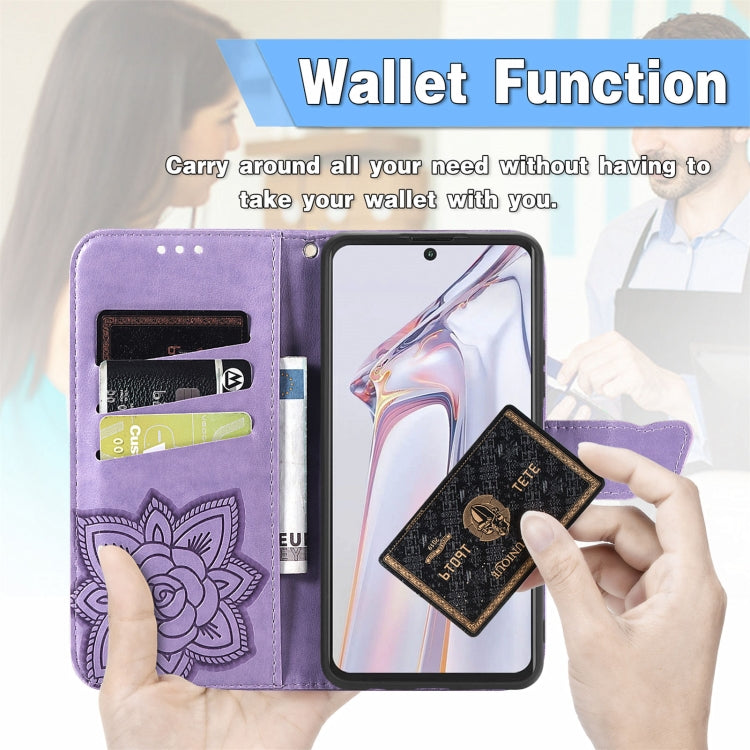 For Blackview A100 Butterfly Love Flower Embossed Horizontal Flip Leather Case with Holder & Card Slots & Wallet & Lanyard(Light Purple) - More Brand by PMC TechLife | Online Shopping South Africa | PMC TechLife | Buy Now Pay Later Mobicred
