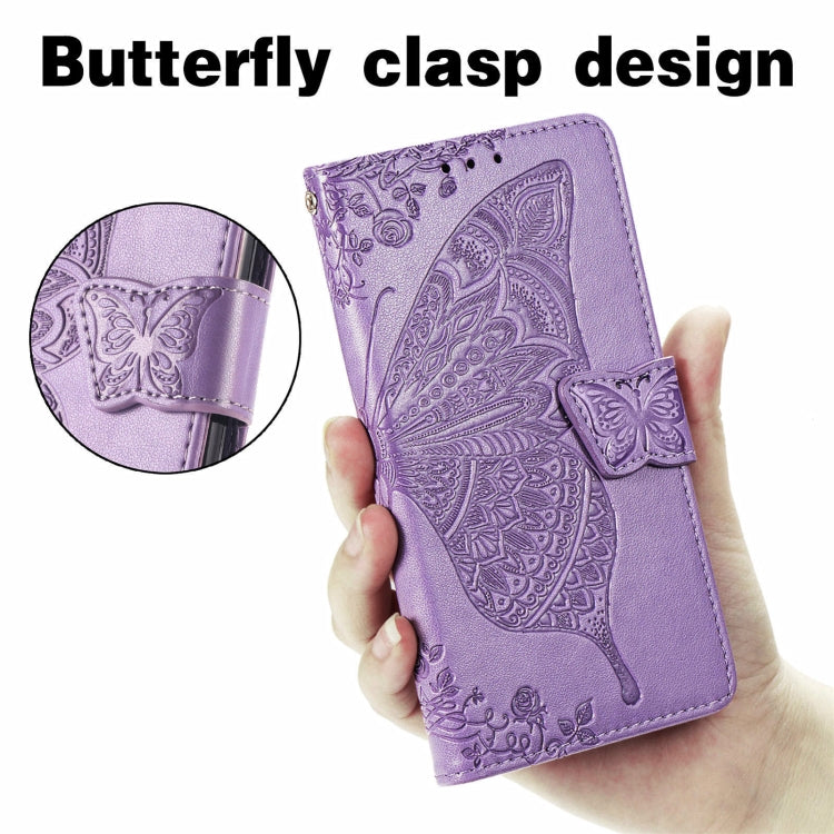 For Blackview A100 Butterfly Love Flower Embossed Horizontal Flip Leather Case with Holder & Card Slots & Wallet & Lanyard(Light Purple) - More Brand by PMC TechLife | Online Shopping South Africa | PMC TechLife | Buy Now Pay Later Mobicred