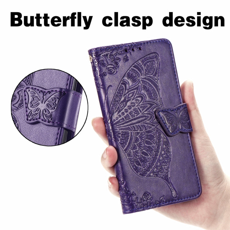 For Blackview A100 Butterfly Love Flower Embossed Horizontal Flip Leather Case with Holder & Card Slots & Wallet & Lanyard(Dark Purple) - More Brand by PMC TechLife | Online Shopping South Africa | PMC TechLife | Buy Now Pay Later Mobicred