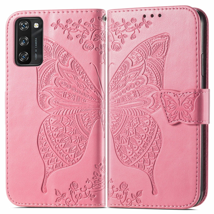 For Blackview A100 Butterfly Love Flower Embossed Horizontal Flip Leather Case with Holder & Card Slots & Wallet & Lanyard(Pink) - More Brand by PMC TechLife | Online Shopping South Africa | PMC TechLife | Buy Now Pay Later Mobicred