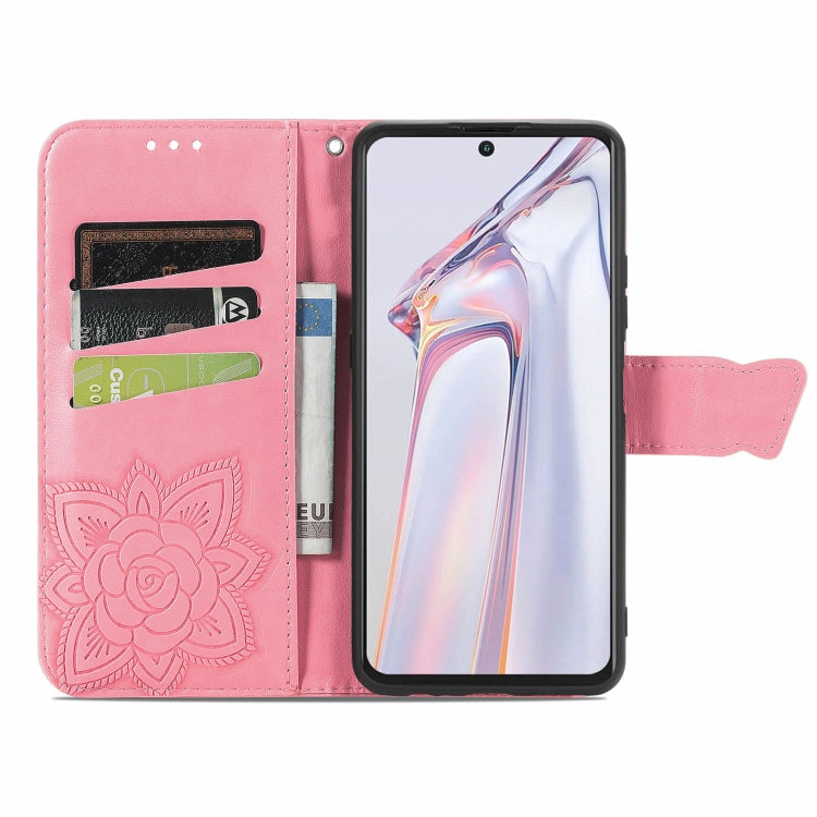 For Blackview A100 Butterfly Love Flower Embossed Horizontal Flip Leather Case with Holder & Card Slots & Wallet & Lanyard(Pink) - More Brand by PMC TechLife | Online Shopping South Africa | PMC TechLife | Buy Now Pay Later Mobicred