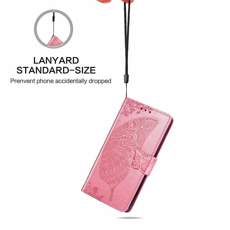 For Blackview A100 Butterfly Love Flower Embossed Horizontal Flip Leather Case with Holder & Card Slots & Wallet & Lanyard(Pink) - More Brand by PMC TechLife | Online Shopping South Africa | PMC TechLife | Buy Now Pay Later Mobicred