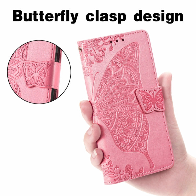 For Blackview A100 Butterfly Love Flower Embossed Horizontal Flip Leather Case with Holder & Card Slots & Wallet & Lanyard(Pink) - More Brand by PMC TechLife | Online Shopping South Africa | PMC TechLife | Buy Now Pay Later Mobicred