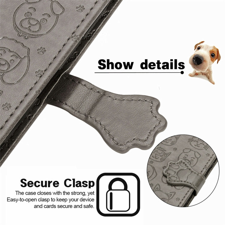 For Blackview A100 Lovely Cat and Dog Embossing Pattern Horizontal Flip Leather Case , with Holder & Card Slots & Wallet & Cartoon Clasp & Lanyard(Grey) - More Brand by PMC TechLife | Online Shopping South Africa | PMC TechLife | Buy Now Pay Later Mobicred