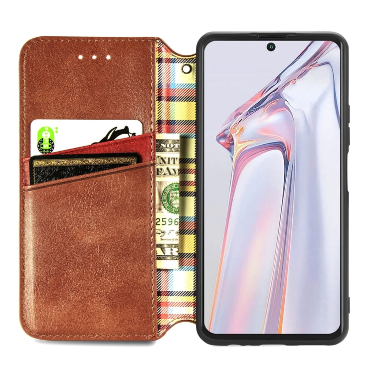 For Blackview A100 Cubic Grid Pressed Horizontal Flip Magnetic PU Leather Case with Holder & Card Slots & Wallet(Brown) - More Brand by PMC TechLife | Online Shopping South Africa | PMC TechLife | Buy Now Pay Later Mobicred