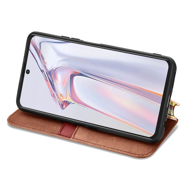 For Blackview A100 Cubic Grid Pressed Horizontal Flip Magnetic PU Leather Case with Holder & Card Slots & Wallet(Brown) - More Brand by PMC TechLife | Online Shopping South Africa | PMC TechLife | Buy Now Pay Later Mobicred