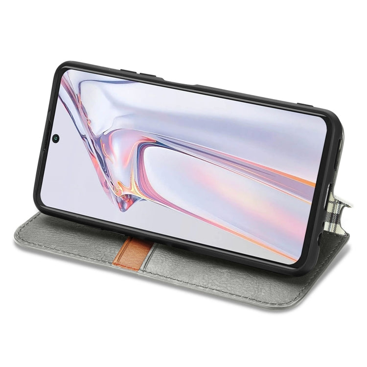 For Blackview A100 Cubic Grid Pressed Horizontal Flip Magnetic PU Leather Case with Holder & Card Slots & Wallet(Grey) - free shipping - PMC TechLife - Order now!