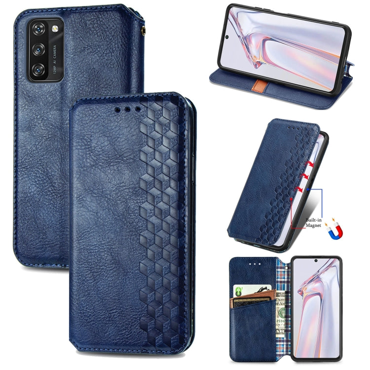 For Blackview A100 Cubic Grid Pressed Horizontal Flip Magnetic PU Leather Case with Holder & Card Slots & Wallet(Blue) - More Brand by PMC TechLife | Online Shopping South Africa | PMC TechLife | Buy Now Pay Later Mobicred