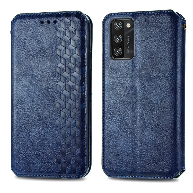 For Blackview A100 Cubic Grid Pressed Horizontal Flip Magnetic PU Leather Case with Holder & Card Slots & Wallet(Blue) - More Brand by PMC TechLife | Online Shopping South Africa | PMC TechLife | Buy Now Pay Later Mobicred