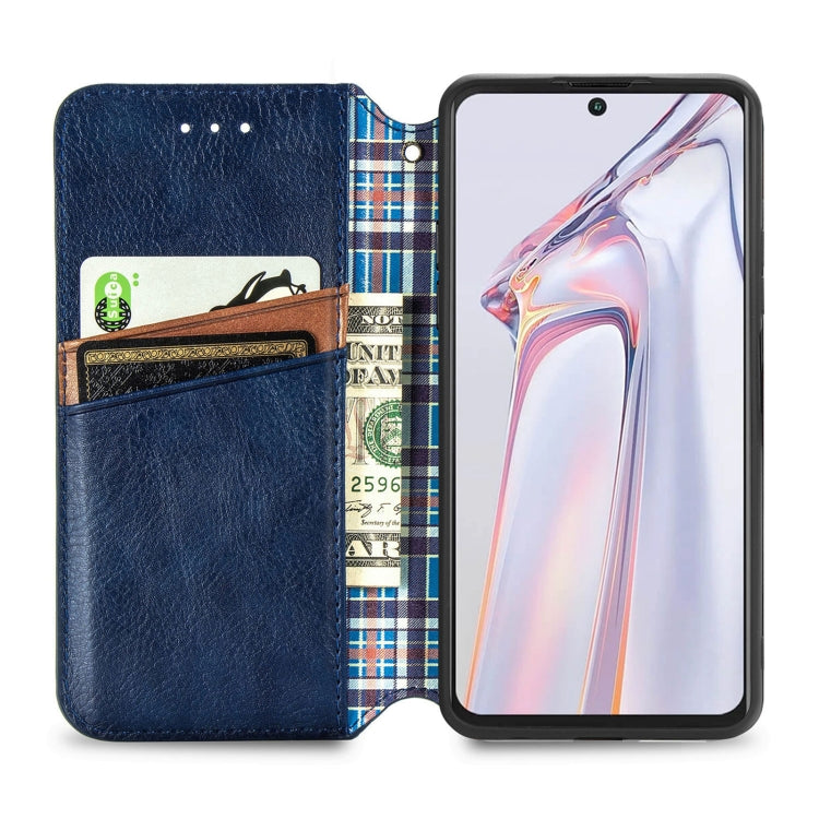 For Blackview A100 Cubic Grid Pressed Horizontal Flip Magnetic PU Leather Case with Holder & Card Slots & Wallet(Blue) - More Brand by PMC TechLife | Online Shopping South Africa | PMC TechLife | Buy Now Pay Later Mobicred