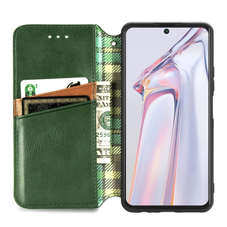 For Blackview A100 Cubic Grid Pressed Horizontal Flip Magnetic PU Leather Case with Holder & Card Slots & Wallet(Green) - free shipping - PMC TechLife - Order now!